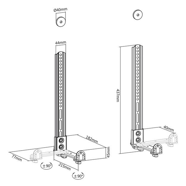 Maclean MC-914 Universal Soundbar Mount Speaker Holder Mounting Under TV up to 15kg VESA Space Saving