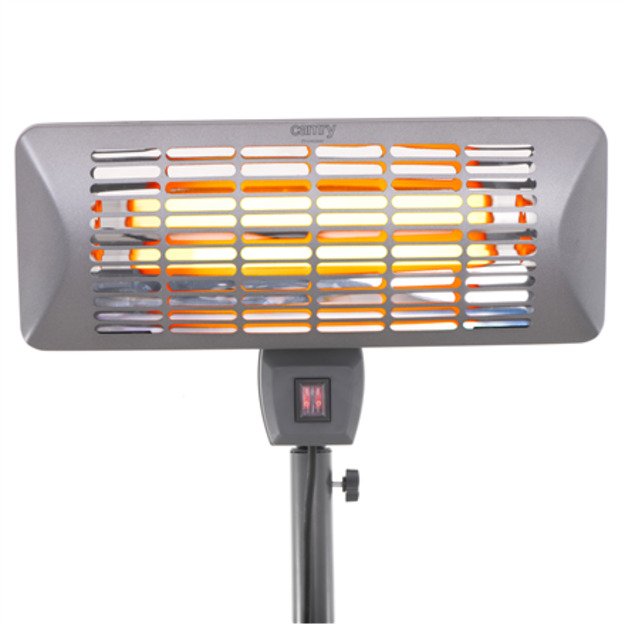 Camry Standing Heater CR 7737 Patio heater, 2000 W, Number of power levels 2, Suitable for rooms up to 14 m2, Grey, IP24