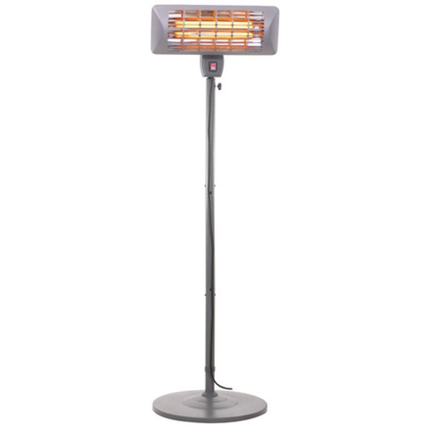 Camry Standing Heater CR 7737 Patio heater, 2000 W, Number of power levels 2, Suitable for rooms up to 14 m2, Grey, IP24