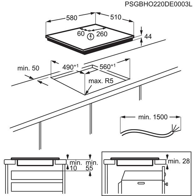 Indukcinė kaitlentė ELECTROLUX KIS62453I