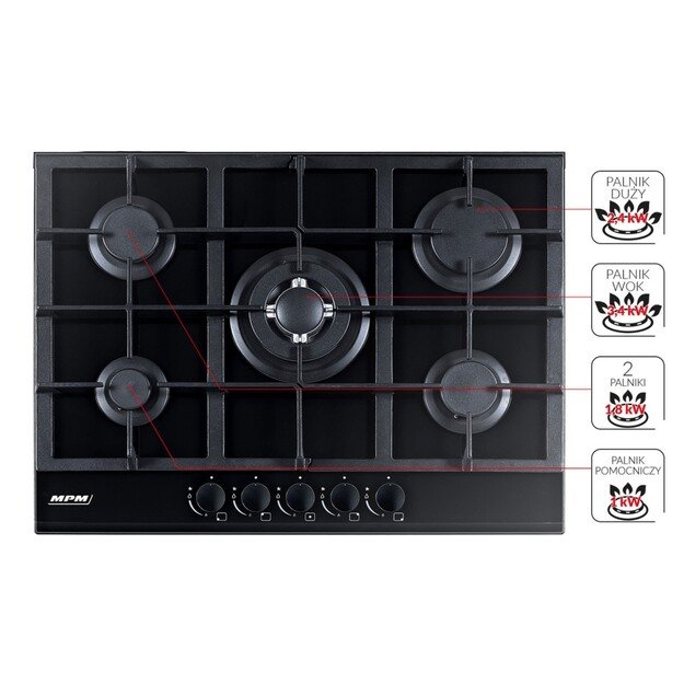 Gas hob with WOK burner MPM-70-GMH-21