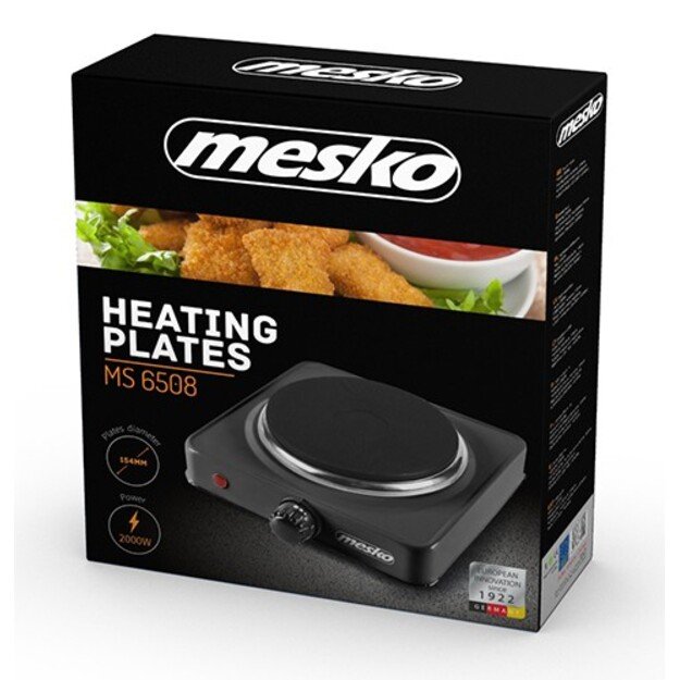 Mesko | Hob | MS 6508 | Number of burners/cooking zones 1 | Rotary | Black | Electric 2