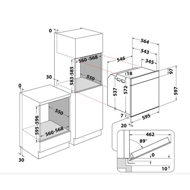 Įmontuojama orkaitė WHIRLPOOL WOI4S8PPM1SX