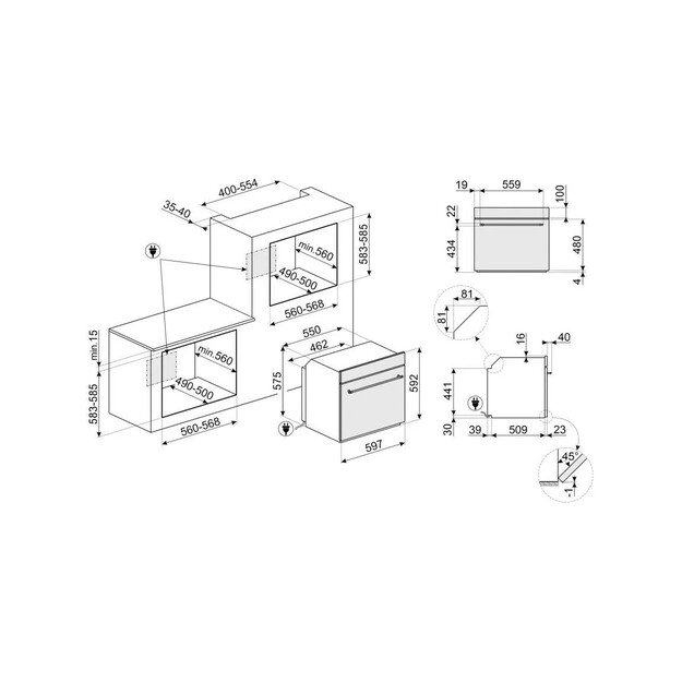 Retro stiliaus įmontuojama orkaitė Smeg SF68C1PO