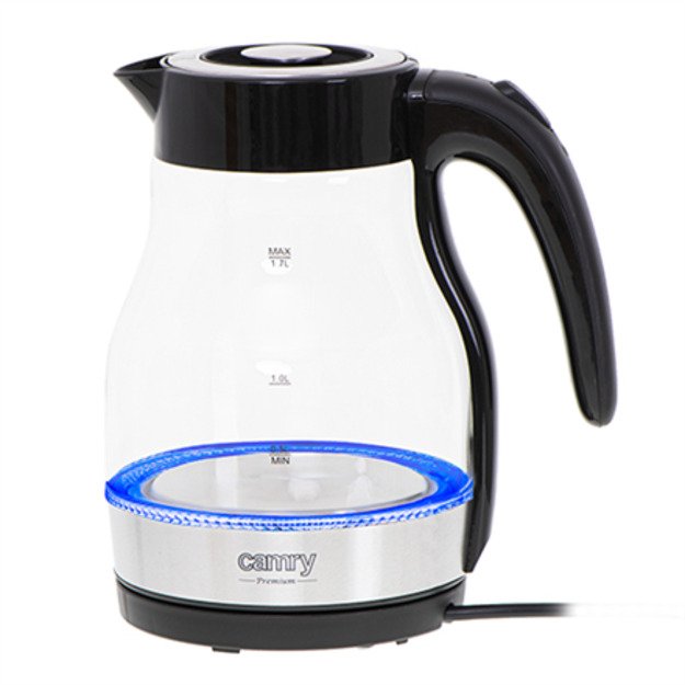 Camry | Kettle | CR 1300 | Electric | 2200 W | 1.7 L | Glass | 360° rotational base | Black 5