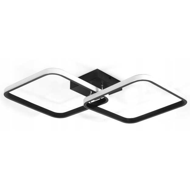 Decorative lamp 2 squares 42W black + remote control