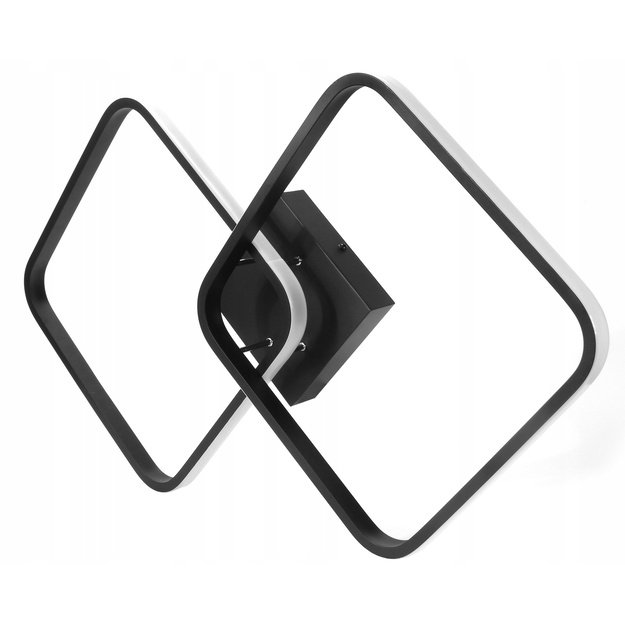 Decorative lamp 2 squares 42W black + remote control 5