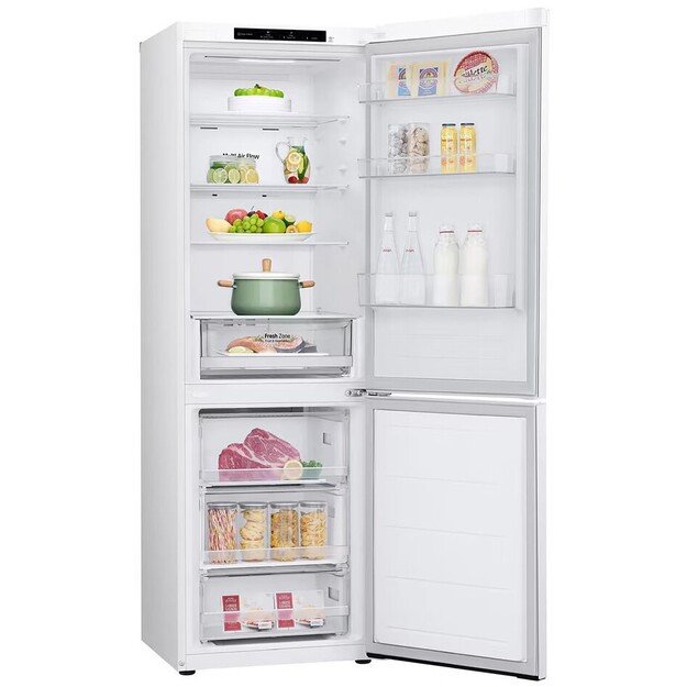 LG Refrigerator | GBV21L0ESW | Energy efficiency class E | Free standing | Combi | Height 186 cm | No Frost system | Fridge net 6