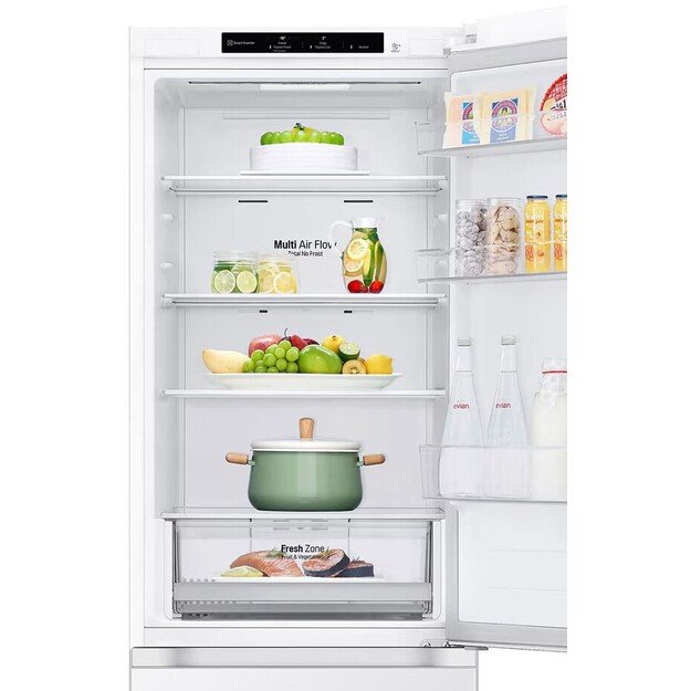 LG Refrigerator | GBV21L0ESW | Energy efficiency class E | Free standing | Combi | Height 186 cm | No Frost system | Fridge net 4