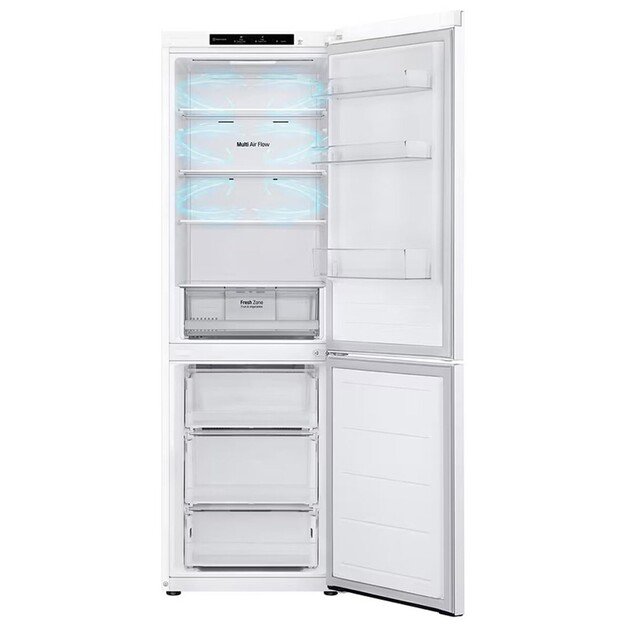 LG Refrigerator | GBV21L0ESW | Energy efficiency class E | Free standing | Combi | Height 186 cm | No Frost system | Fridge net 5