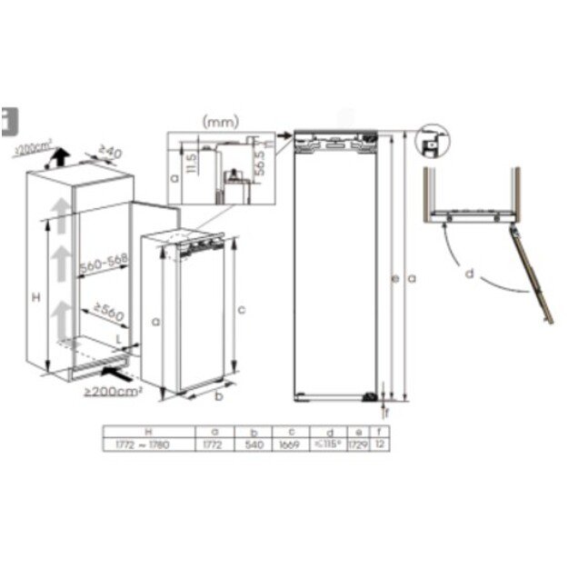 Įmontuojamas &scaron;aldytuvas Hisense RL3B303SAWE