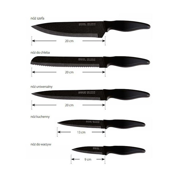 Smile SNS-6 6-piece block knife set black