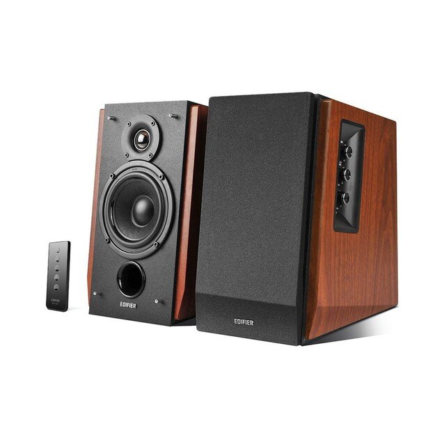 Edifier R1700BT 2.0 Bluetooth Bookshelf Speakers (Pair) - black/brown