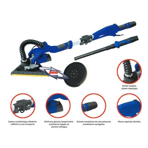 DEDRA DIRECT DRIVE PLASTER / GIRAFFE SANDER 710W + TRIANGULAR FOOT 2