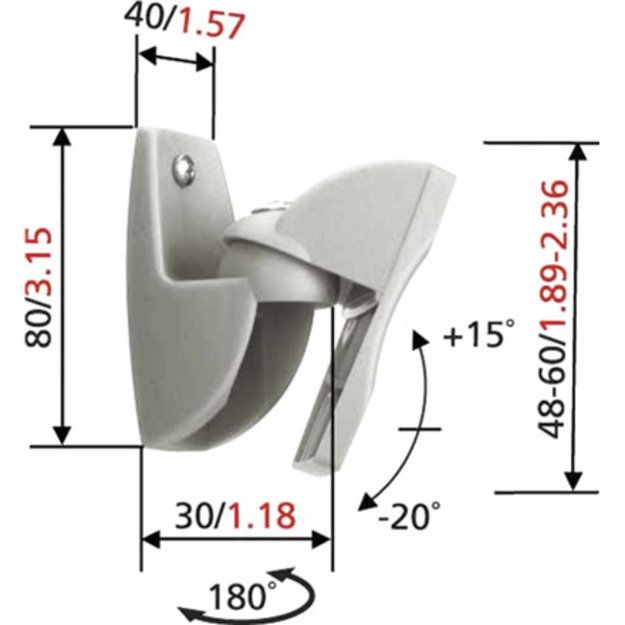 Vogels | Loundspeaker Mount | VLB500 | Turn, Tilt | Maximum weight (capacity) 5 kg | Silver 2