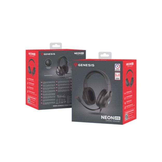 Genesis Gaming Headset | Neon 213 RGB | Wired | Over-Ear | Microphone | Black
