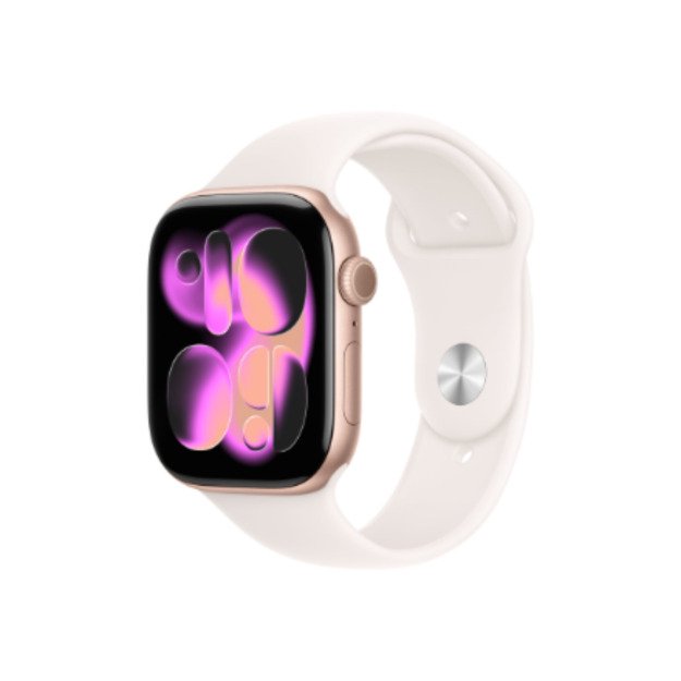 Apple Watch Series 11GPS + Cellular 46mm Rose Gold Aluminium Case with Light Blush Sport Band - S/M | Apple
