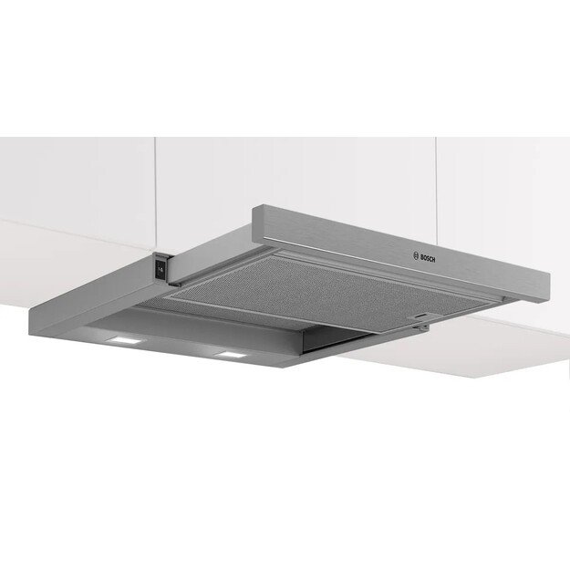 Bosch Serie 2 DFM064W55 cooker hood Semi built-in (pull out) Metallic, Silver 394 m&sup3;/h