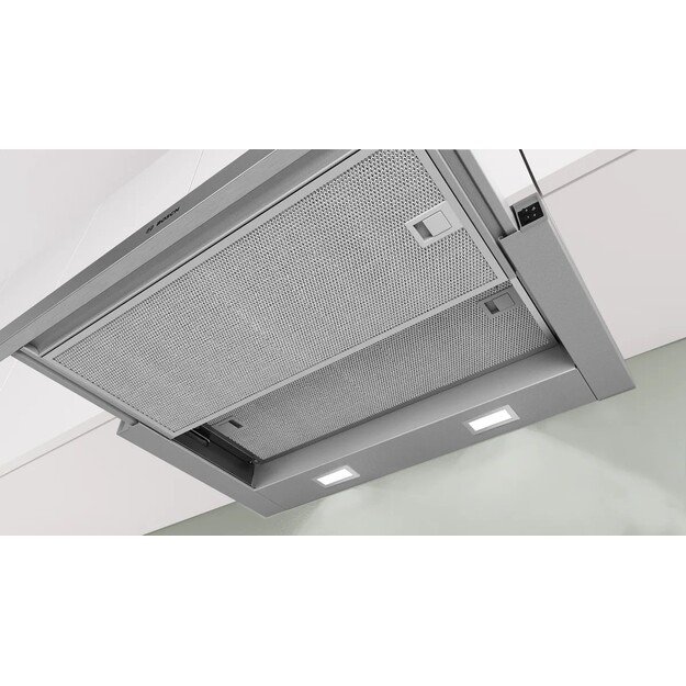 Bosch Serie 2 DFM064W55 cooker hood Semi built-in (pull out) Metallic, Silver 394 m&sup3;/h