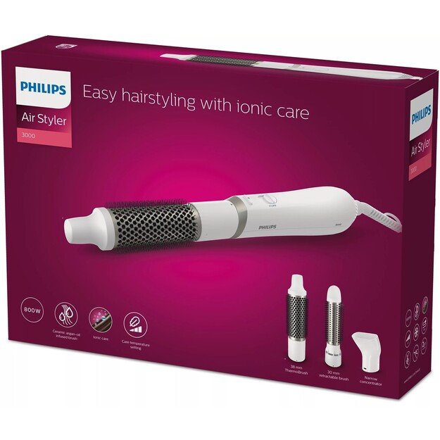 Philips 3000 series BHA303/00 hair styling tool Hot air brush Warm White 800 W 1.8 m
