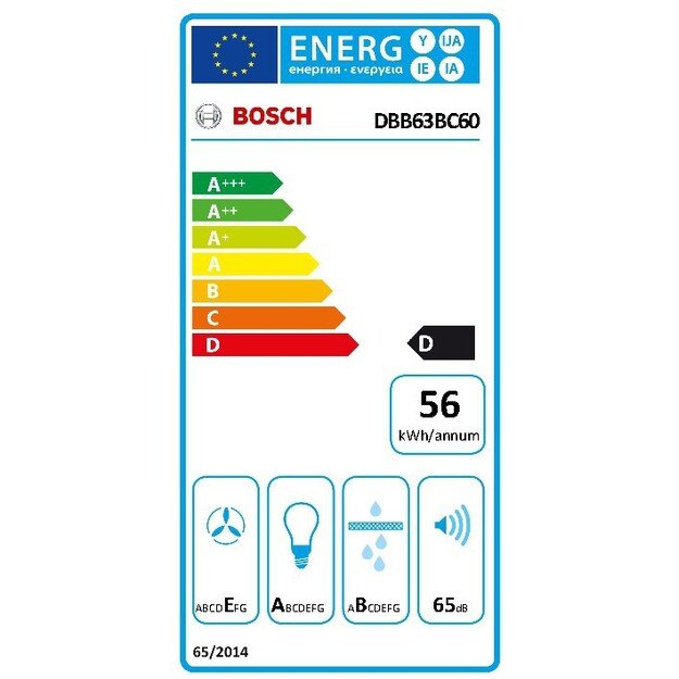 Bosch Serie 2 DBB63BC60 cooker hood Built-in Black 384 m&sup3;/h
