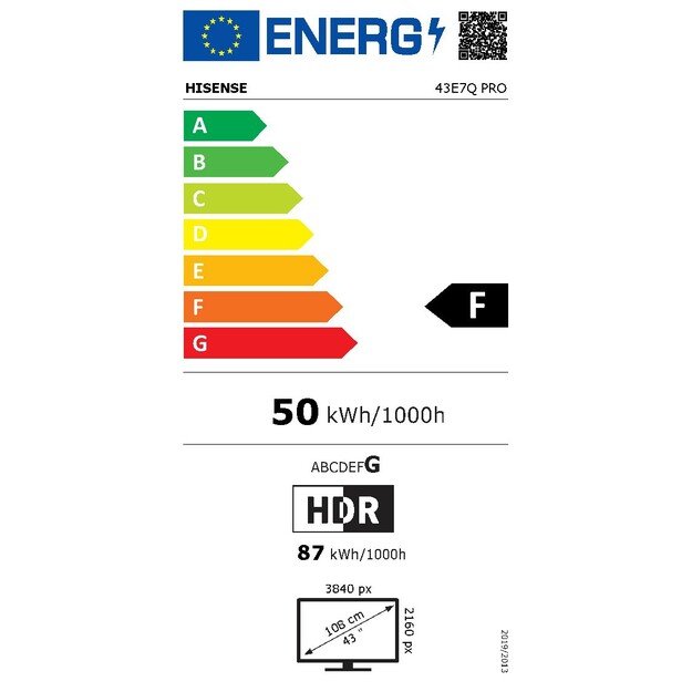 Hisense E7Q PRO 43E7Q PRO 109.2 cm (43 ) 4K Ultra HD Smart TV Wi-Fi Black