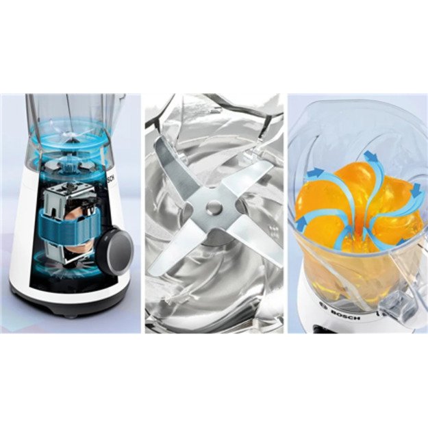 Bosch Blender | MMB6141W VitaPower Series 4 | Tabletop | 1200 W | Jar material Tritan | Jar capacity 1.5 L | White 4