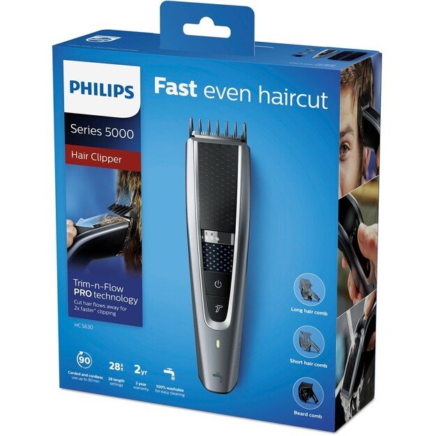 Philips 5000 series HC5630/15 hair trimmers/clipper Black, Silver 1