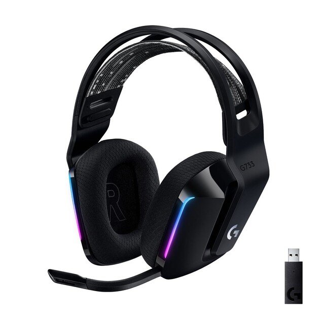 LOGITECH G G733 LIGHTSPEED Wireless RGB Gaming Headset Headset full size 2.4 GHz wireless black