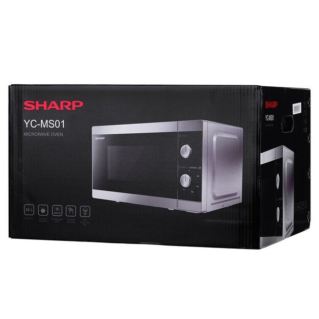 Sharp | Microwave Oven | YC-MS01E-S | Free standing | 20 L | 800 W | Silver 1