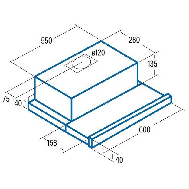 CATA TF 5260 WH Semi built-in (pull out) White D 325 m³/h 2