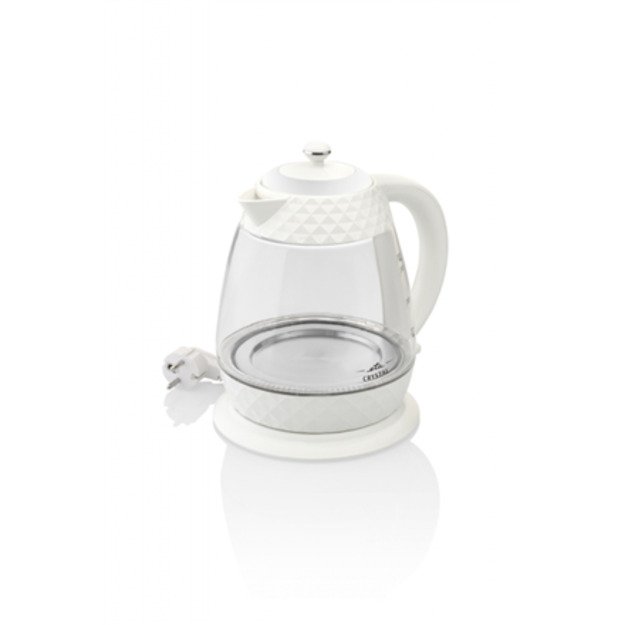 ETA | Crystal Kettle | ETA315490010 | Electric | 2200 W | 1.7 L | Glass | 360&deg; rotational base | Glass/White