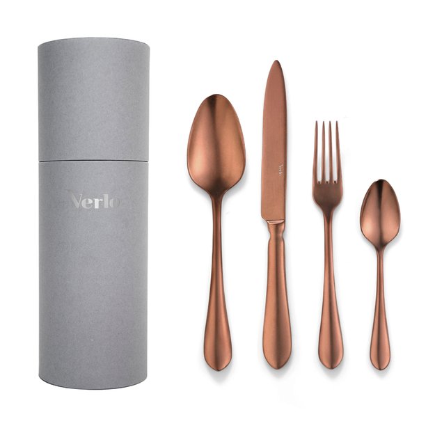 24-piece cutlery set with  tube, Destello Copper