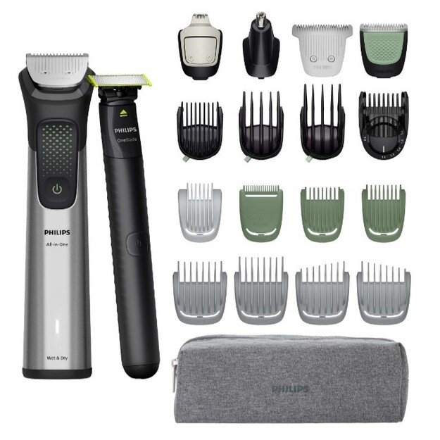 Philips All-in-One Hair Trimmer | MG9557 | Cordless | Wet & Dry | Number of length steps 27 | Black/Silver