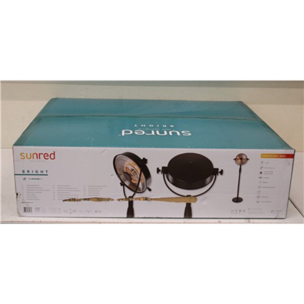 SALE OUT. SUNRED Heater | RSS16, Retro Bright Standing | Infrared | 2100 W | Black | DAMAGED PACKAGING | IP54