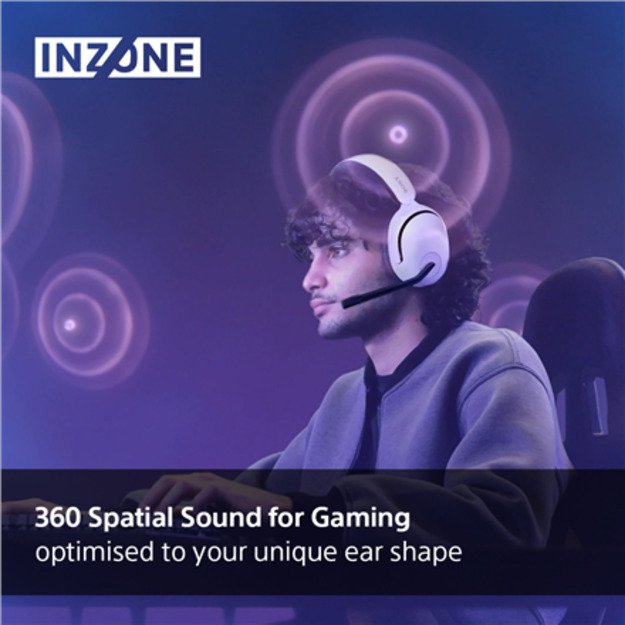 Sony Gaming Headset | INZONE H5 | Wireless | Over-Ear | Microphone | Wireless | White 3