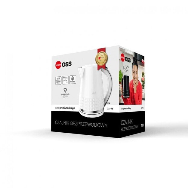 ELDOM C270B OSS kettle, 1.7 l capacity, 2150 W power, white