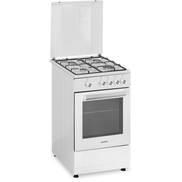 Simfer | Cooker | 4401SGRBB.1 | Hob type Gas | Oven type Gas | White | Width 50 cm | Depth 55 cm | 49 L