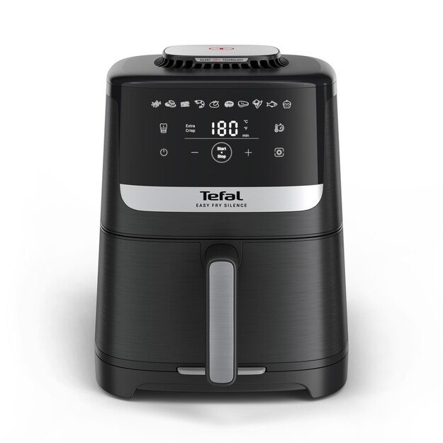 Tefal Easy Fry Silence EY5528E0 fryer Single 5 L Stand-alone Hot air fryer Black, Stainless steel