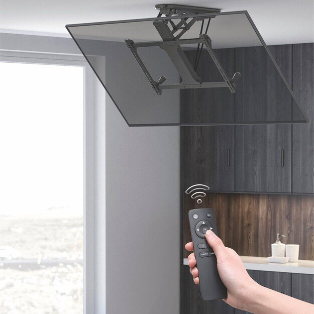 Maclean electric ceiling mount for TV, TUYA support, max VESA 600x400, for sloping walls, remote control, 32 -70 , 35kg, MC-880T 4