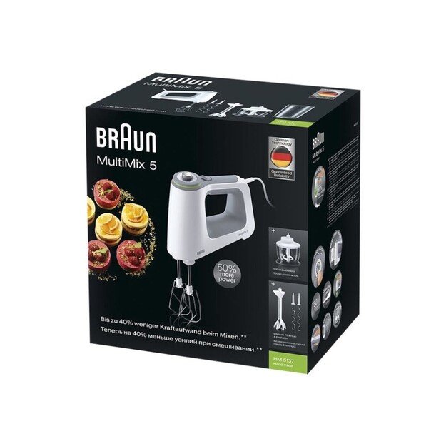 Braun MultiMix 5 HM 5137 Hand mixer 750 W Grey, White