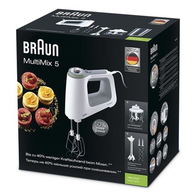 Braun MultiMix 5 HM 5137 Hand mixer 750 W Grey, White