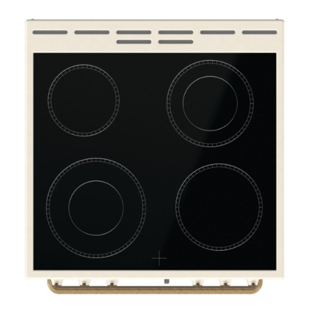 Gorenje GECS6B70CLI Freestanding cooker Ceramic hob Beige