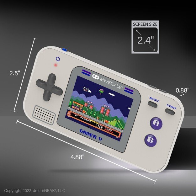 MY ARCADE GAMER V CLASSIC ne&scaron;iojama žaidimų konsolė 220 žaidimų viename, pilkas, violetinis
