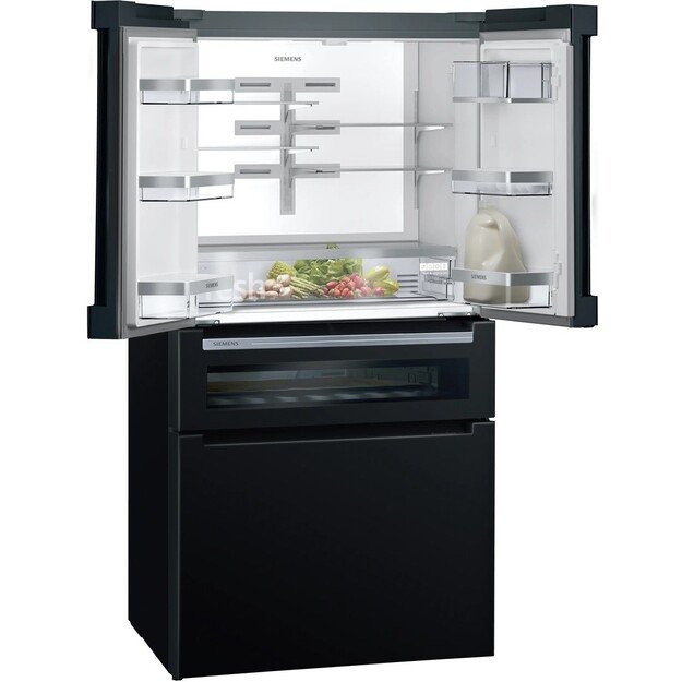 Siemens KF96RSBEA side-by-side refrigerator Freestanding 572 L Black
