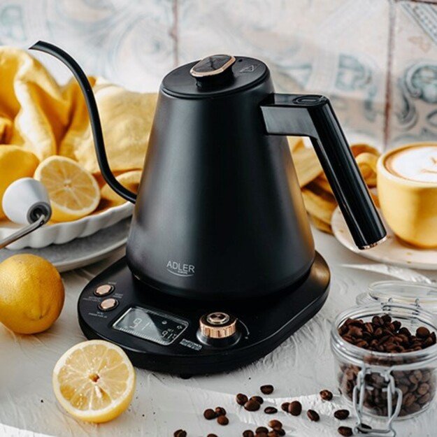 Adler Kettle | AD 1349 | Electric | 1100 W | 1 L | Stainless steel | 360&deg; rotational base | Black/Gold 2