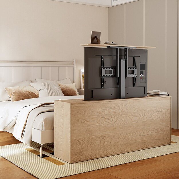 Maclean MC-866T Smart Motorized Electric TV Lift TUYA Mobile App Floor Mount Bracket Alexa Google Home 37  -80   60kg Cabinet 5