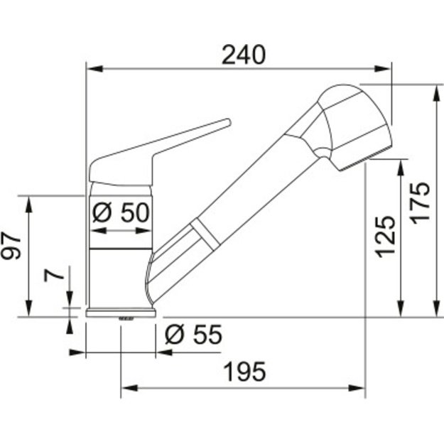 FRANKE Novara Plus, su ištraukiama žarna, biežinė, 115.0470.665