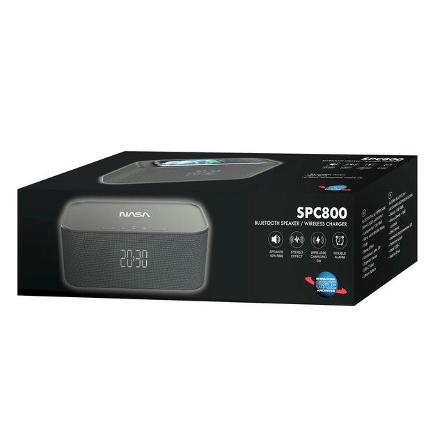 NASA SPC800  Bluetooth Speaker/ Alarm Clock/ Wireless Charger 1