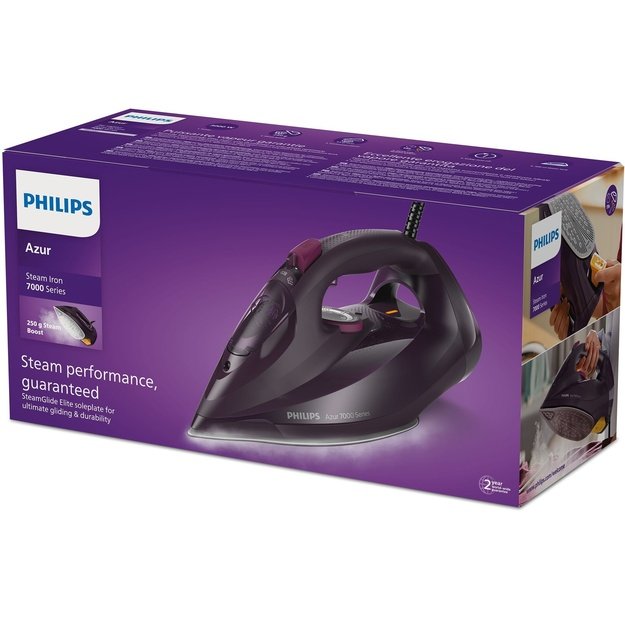 Philips 7061 series DST 30 HV black and purple steam iron